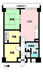 五条ローズハイツA棟 3LDKの間取図画像