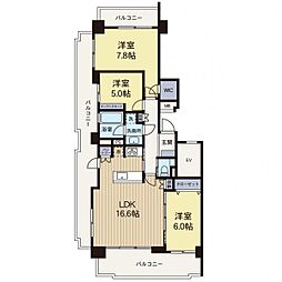 サン・ステージ緑園都市東の街9番館 3LDKの間取図画像