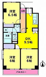 コーポヤマナカ第1 3DKの間取図画像