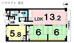メゾンドール高石 3LDKの間取図画像