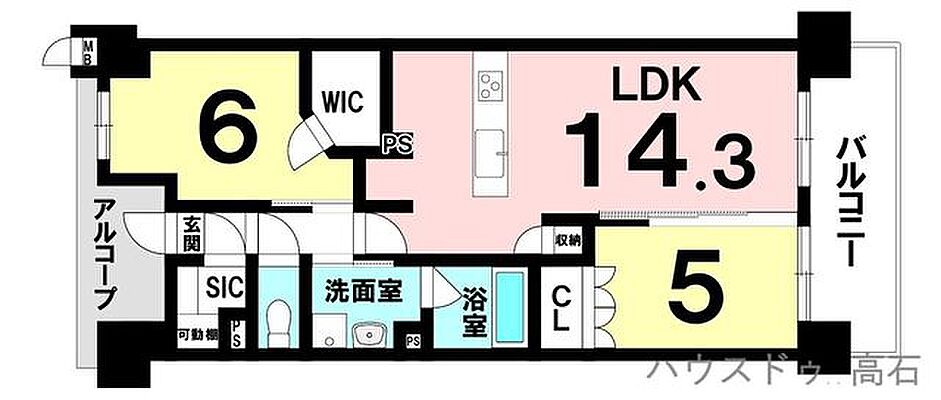 間取り グランドパレス高石 4階/-