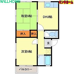 OHハイツ 2DKの間取図画像
