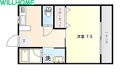 ナースヒル青華 1DKの間取図画像