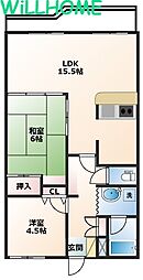 サンライズマンション岩出2 2LDKの間取図画像