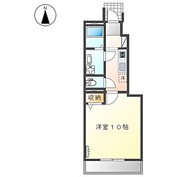 インペリアルコート 1Kの間取図画像