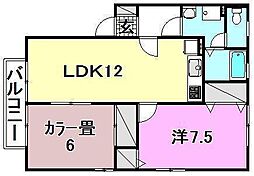 メゾン・リヴェールB 2LDKの間取図画像