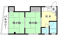 第2鎌田ビル 2Kの間取図画像