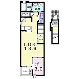 モン・シュシュ2 1LDKの間取図画像
