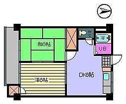 ひかりハイム 2DKの間取図画像