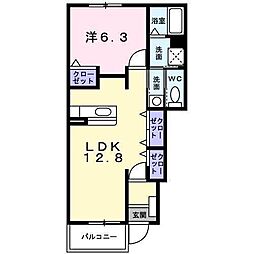 SerenoUnoA 1LDKの間取図画像