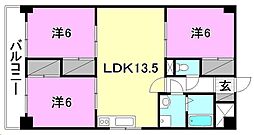 第2ニキタツハイツ 3LDKの間取図画像