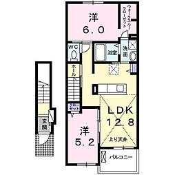 リヴェールコート 2LDKの間取図画像