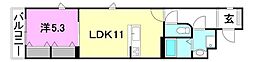 ヴィラルーチェ 1LDKの間取図画像