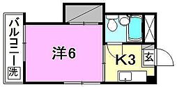 メゾンプリエ 1Kの間取図画像