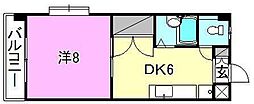 シェレナ辻町 1DKの間取図画像