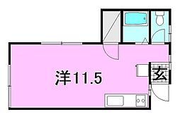 パステル祝谷 ワンルームの間取図画像