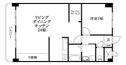 ハイシティ松山 1LDKの間取図画像