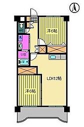 秀和ココペリ 2LDKの間取図画像