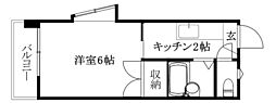 二宮桑原マンション 1Kの間取図画像