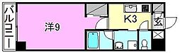 ブラウンハイム清水町 1Kの間取図画像