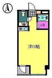 第80杉フラット ワンルームの間取図画像