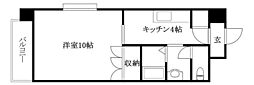 トレンディ山越 1Kの間取図画像