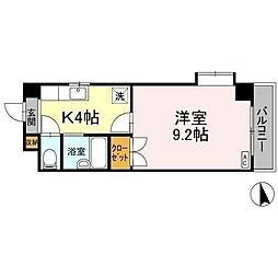 フィオーレ松山 1Kの間取図画像