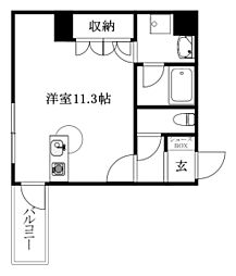 サンライズ豊坂 ワンルームの間取図画像
