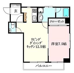 エスペランサ勝山 1LDKの間取図画像