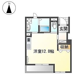 ヴィラ田中-C ワンルームの間取図画像