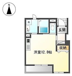 ヴィラ田中-C ワンルームの間取図画像