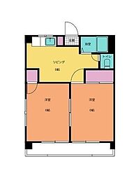 ひかりハイム 2DKの間取図画像