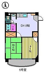 メニティー束本 2DKの間取図画像