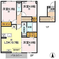 トリシア別府 3LDKの間取図画像