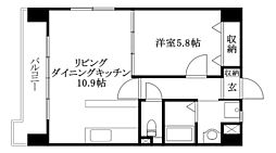 パルテールAISHIN 1LDKの間取図画像