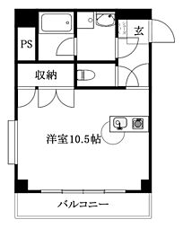 サンライズ豊坂 ワンルームの間取図画像
