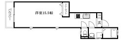 ひこうき雲 ワンルームの間取図画像