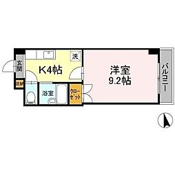 フィオーレ松山 1Kの間取図画像