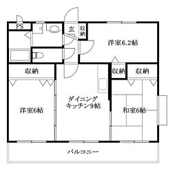 ユーミーフォートレス・T 3DKの間取図画像