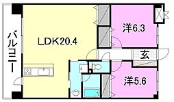 ヴィラN 2LDKの間取図画像