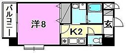 メゾンドール錦町 1Kの間取図画像