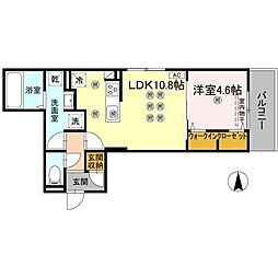 ベルナシェンテ南松山 1LDKの間取図画像