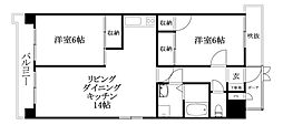 グレース姫原 2LDKの間取図画像