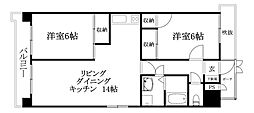 グレース姫原 2LDKの間取図画像