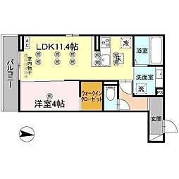 近藤ビル 1LDKの間取図画像