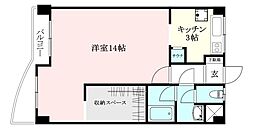 ロイヤルアネックス福音寺 1Kの間取図画像