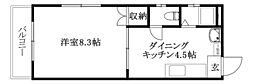 香川マンション 1DKの間取図画像