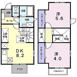 エルホワイトプチ 2DKの間取図画像