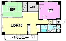 ラ・エスパシオ 2LDKの間取図画像