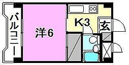 ジョイフルハウス 1Kの間取図画像